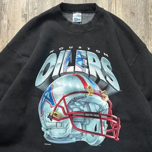 Vintage 1994 Salem Sportswear NFL Houston Oilers Helmet Sweatshirt Size XL